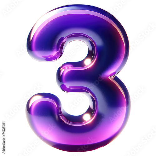 Glossy Purple Number 3