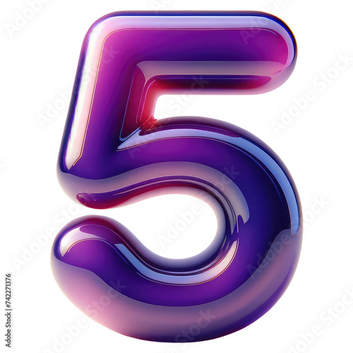Wallpaper Mural Glossy Purple Number 5 Torontodigital.ca