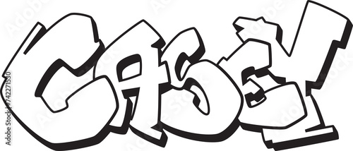 CASEY NAME, Graffiti name, drawing, street art, urban, hip-hop style, lettering, graphics, calligraphy, sticker, print