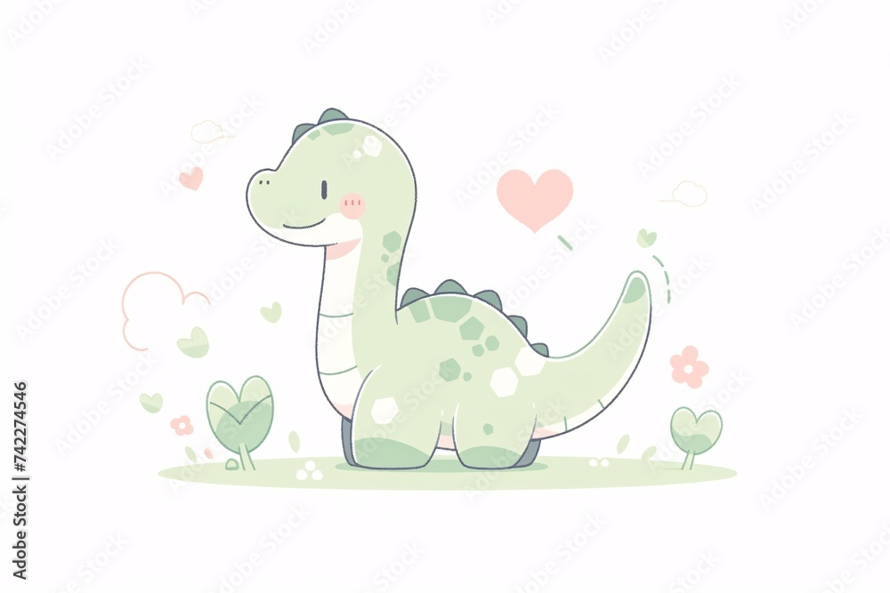 Obraz premium Cute dinosaur illustration, children education concept illustration