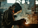 A female welder at work