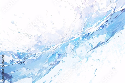 Pure liquid dynamic movement with droplets and bubbles, pure hydration element illustration