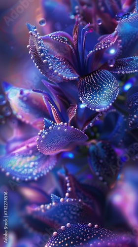 Celestial Lobelia  Ferrofluids transform lobelia petals into a celestial spectacle.