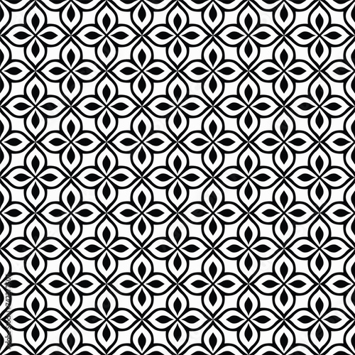 Geometrical block print screen print seamless repeat pattern black and white
