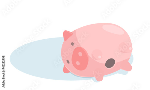 空っぽのブタの貯金箱のイラスト