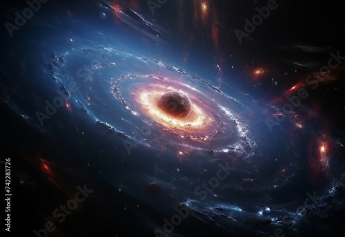 Galaxy image background, night sky, galaxies and stars