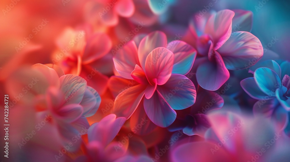 Slow Motion Beauty: Mesmerizing lobelia bloom in sync with calming rhythms. - obrazy, fototapety, plakaty 