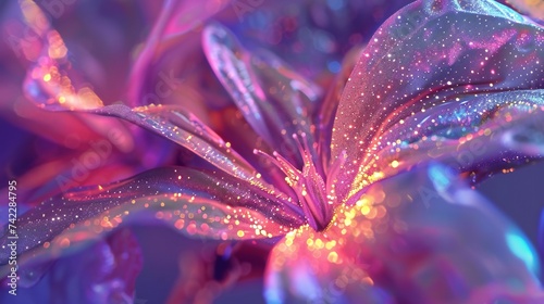 Stellar Bloom  Lobelia petals shimmer with the otherworldly essence of cosmic particles.
