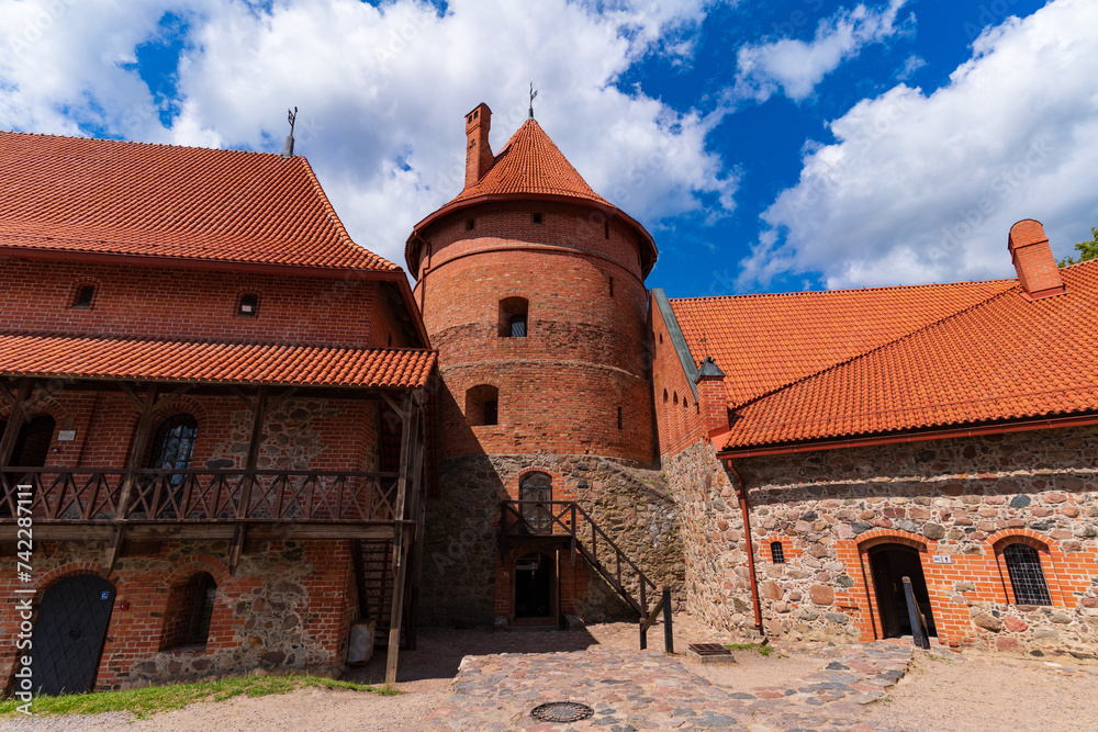 Trakai Island Castle on Lake Galve in Trakai, Lithuania