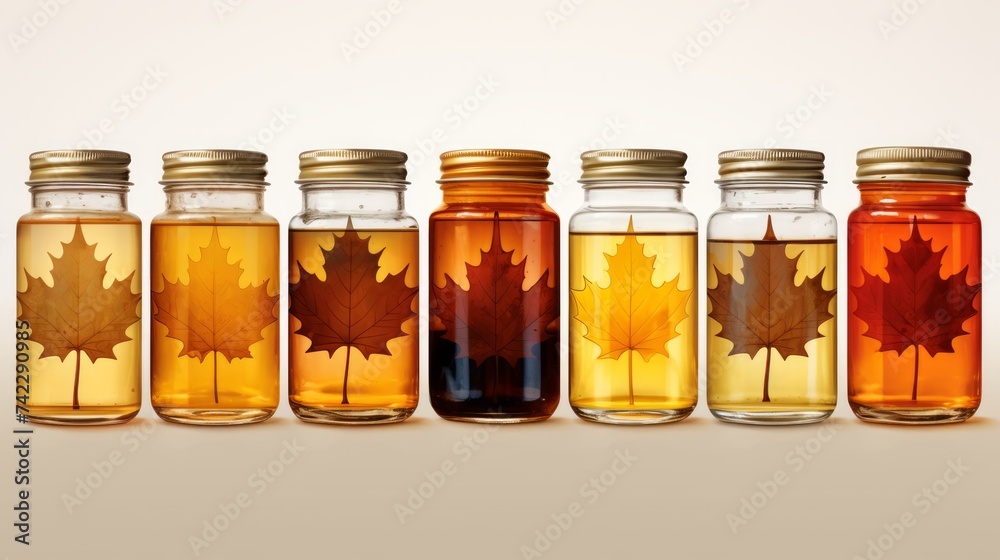Generative AI Digital artwork displaying the different grades of maple ...