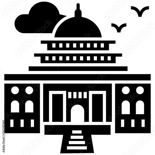 Public place glyph icon design 