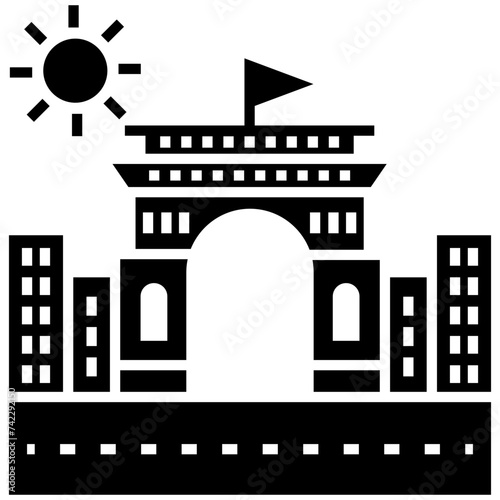 Public place glyph icon design 