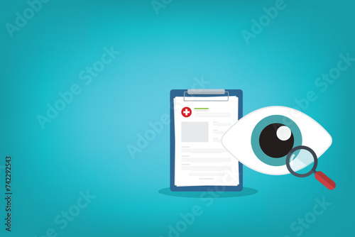 Eyesight medical consultation. Optometry. Eye protection. Ophthalmology vector illustration.	