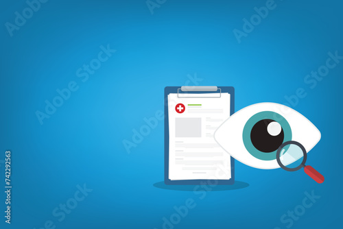 Eyesight medical consultation. Optometry. Eye protection. Ophthalmology vector illustration.	