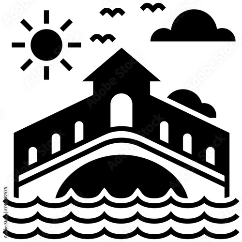 Rialto bridge solid icon 
