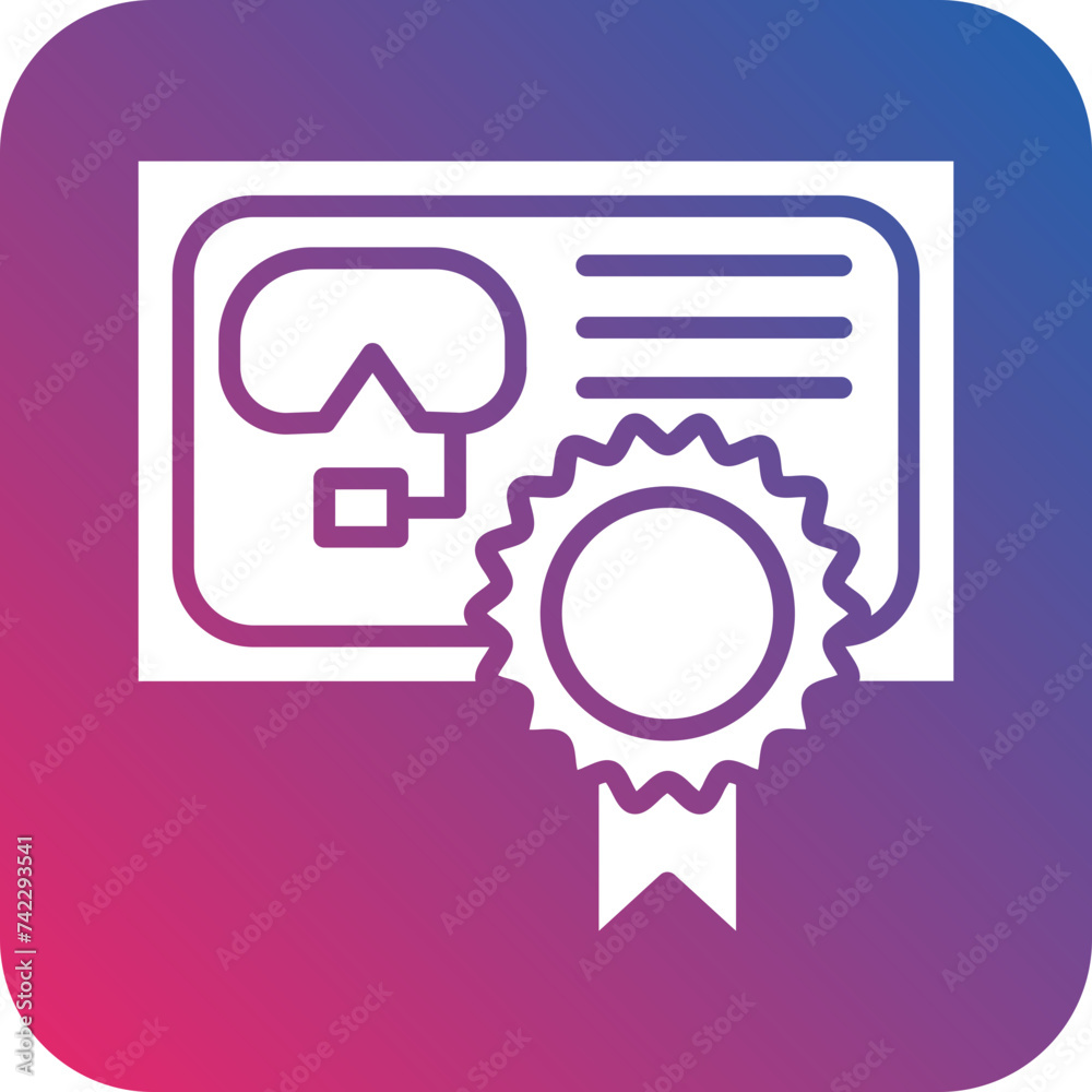 Diving Certificate Icon Style Diving Certificate Icon Style