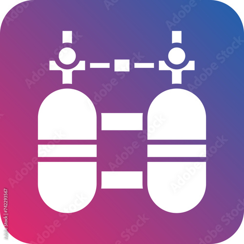 Diving Cylinder Icon Style