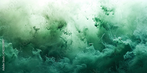 A misty mist of emerald green pigment suspended in a clear gel, presenting a translucent and captivating aqueous composition © Дмитрий Симаков