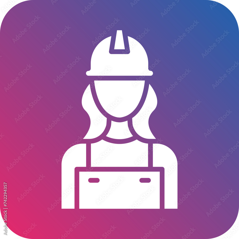 Fototapeta premium Builder Female Icon Style