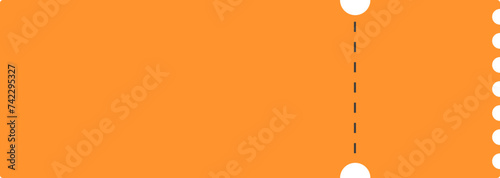 orange color ticket blank shape