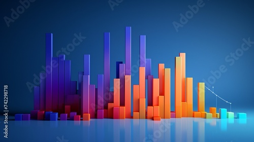 Financial stock market curve chart  information technology and big data concept illustration