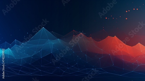 Big data technology background network creative illustration, abstract graphic poster PPT background
