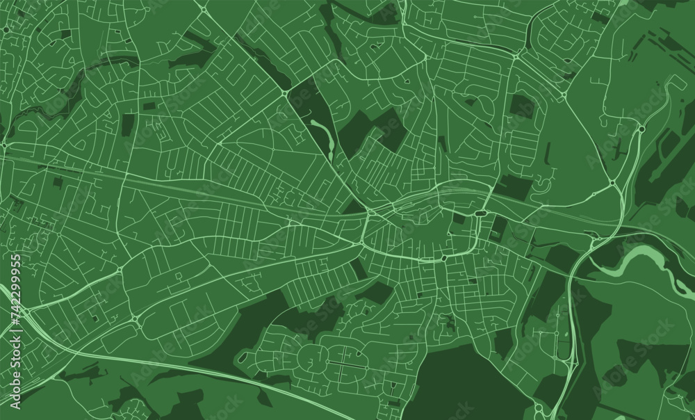 Obraz premium Luton green background map