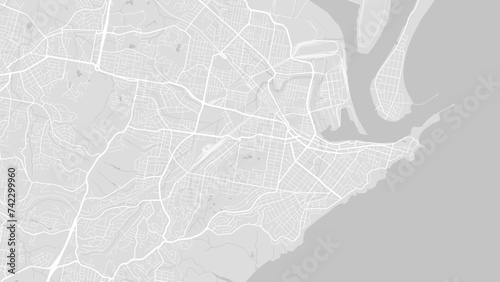 Background Newcastle map, Australia, white and light grey city poster. Vector map with roads and water. photo