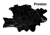 Black Preston city map, administrative area