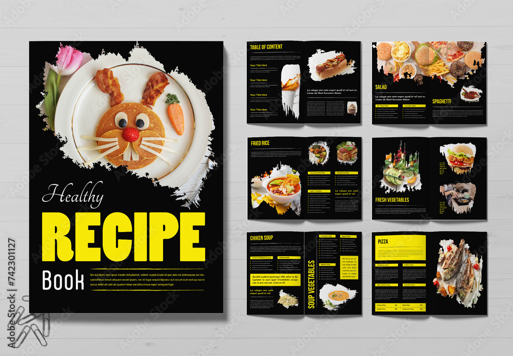 Example Of Recipe Book Recipe Book Template Cookbook Layout Stock Template | Adobe Stock