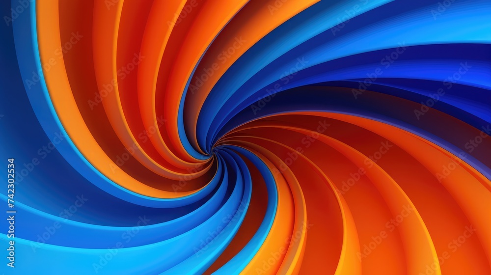 Obraz premium Blue and orange background with a spiral pattern