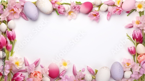 The Easter eggs create a beautiful border. Gorgeous design enhances the springtime.