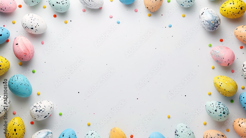 The Easter eggs form a wonderful frame. Spectacularly adorned for springtime. The Easter eggs form a wonderful frame. Spectacularly adorned for springtime.