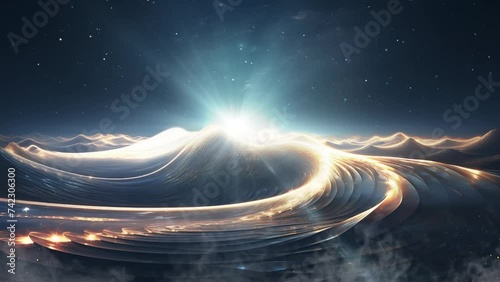 interstellar ripples an inspiring astrophotography. seamless looping overlay 4k virtual video animation background  photo