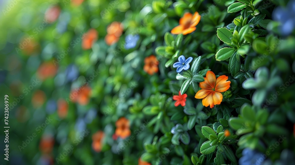 Fototapeta premium Close Up of a Wall Covered in Flowers