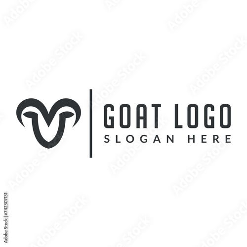 goat head logo icon vector illustration