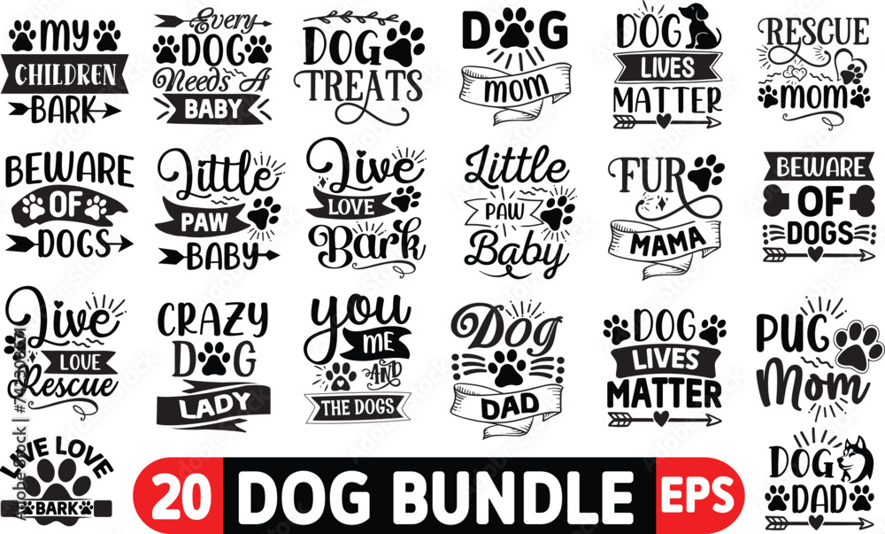 Gifts for Pets, Gifts for Mom, Dog Clipart, Dog Quotes SVG Bundle, Dog Quotes SVG, Fur Mom svg, Dog Mom svg, Dog Mama, Paw Prints SVG, Dog Lover svg, Cricut Cut File, Silhouette