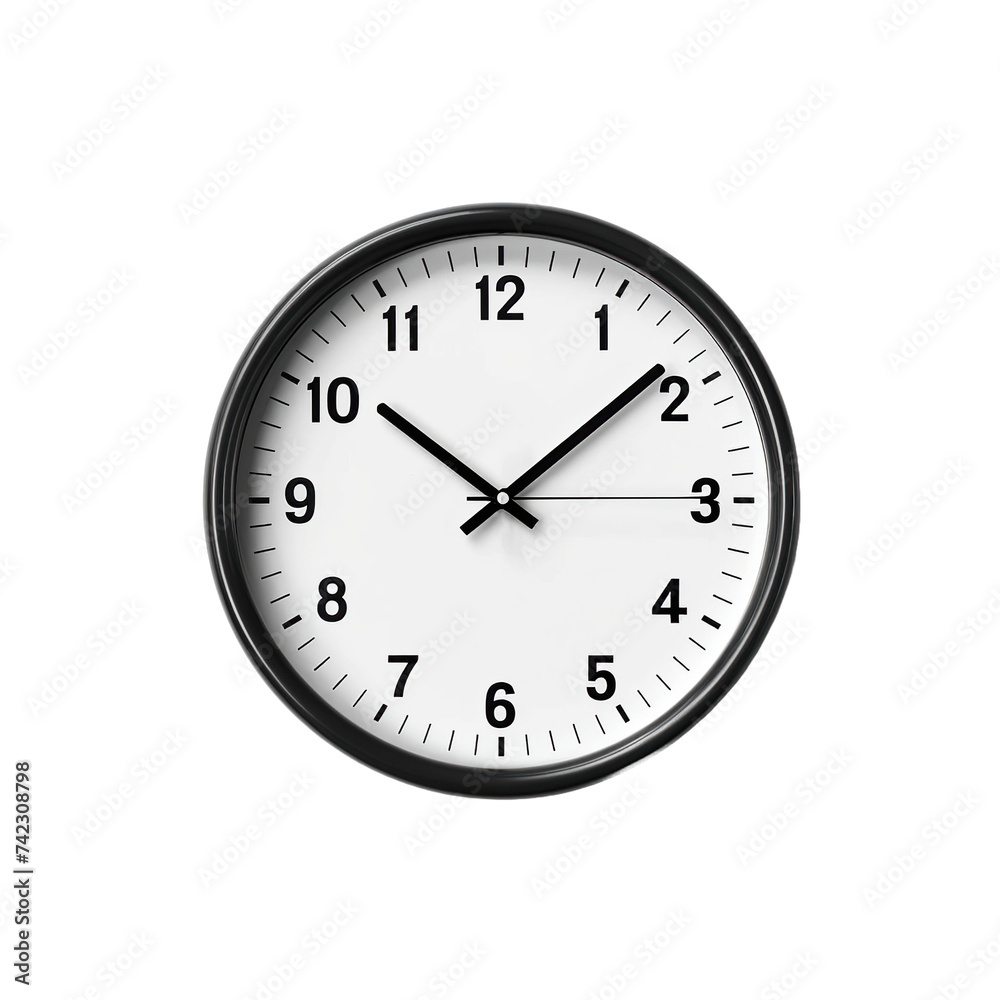 Wall office clock isolated on transparent background Wall office clock isolated on transparent background