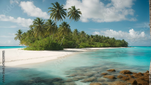 beach with palm trees