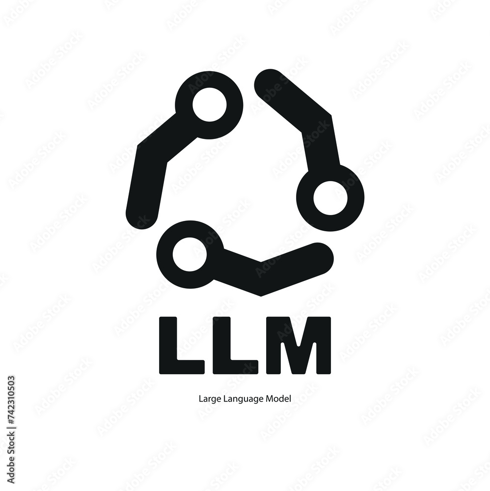 Large language model icon on white background Large language model icon on white background