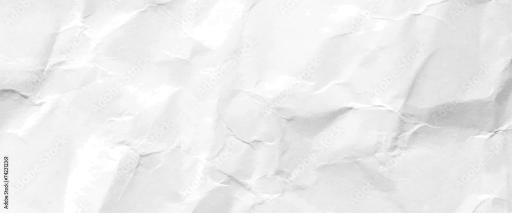 Vector white paper is crumpled, background for various purposes, white crumpled paper background texture pattern.