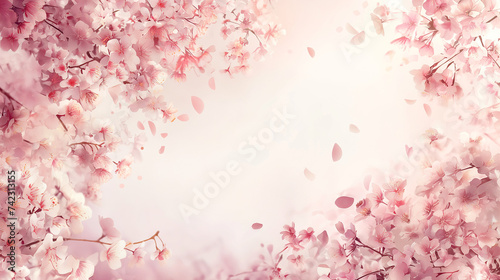 桜の花びらが舞い散るフレーム © Hiroyuki
