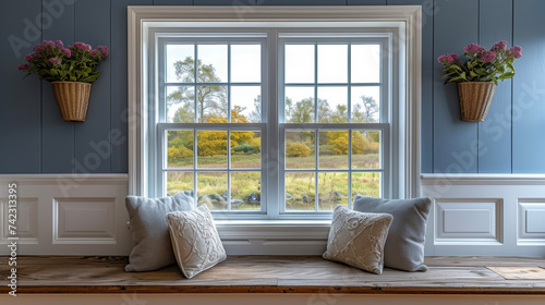A simple yet elegant window casing adding a touch of charm and visual interest to an otherwise plain window.