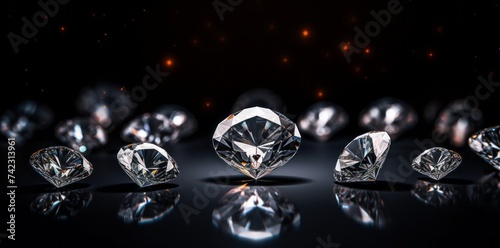 Diamonds group placed on dark blue background