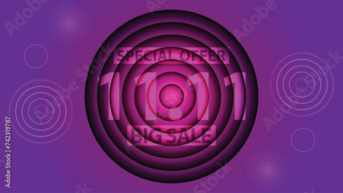 Sale banner template design 11.11 . SPECIAL OFFER, BIG SALE, MEGA SALE