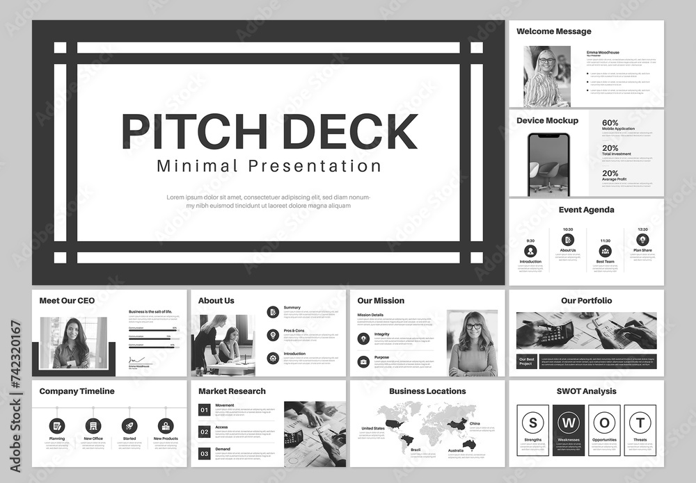 Pitch Deck Presentation Template Stock Template | Adobe Stock