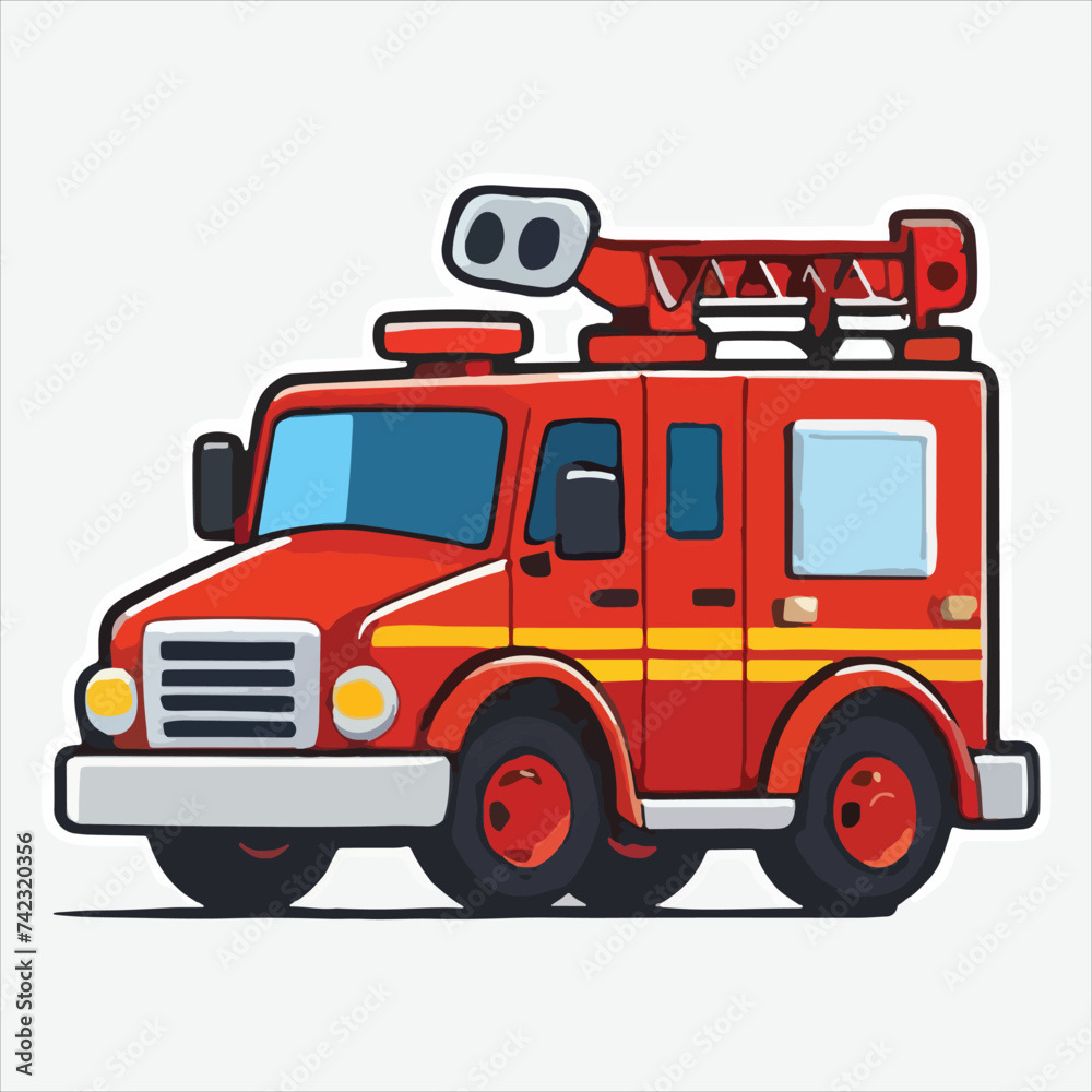 vector cute fire truck