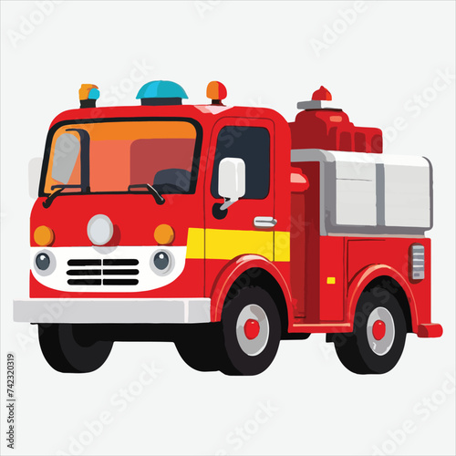 vector cute fire truck