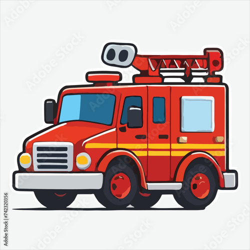 vector cute fire truck