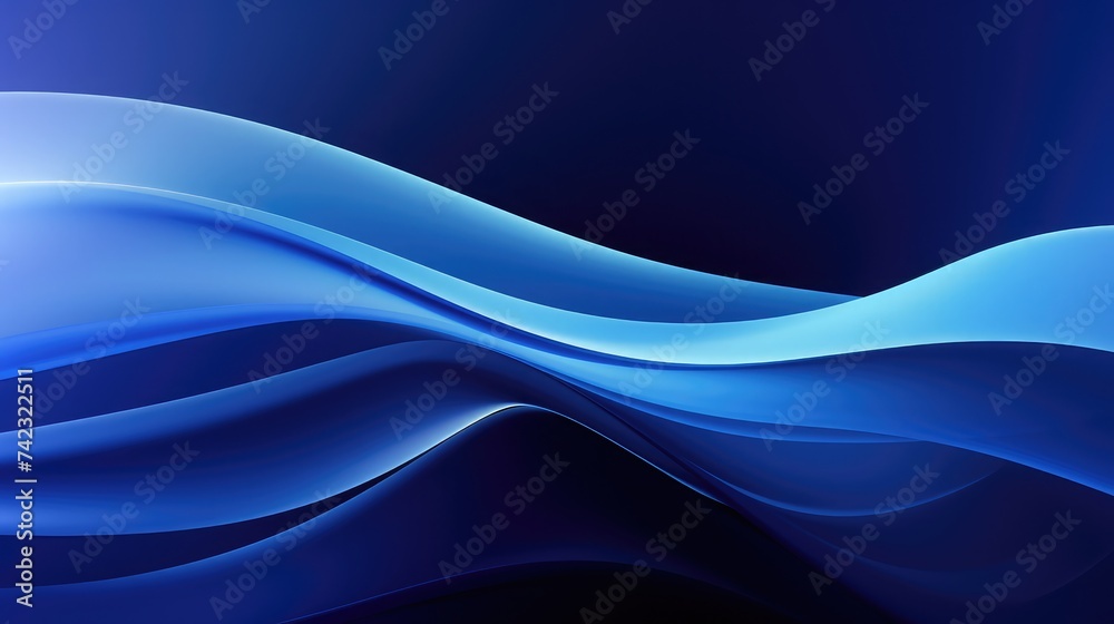 Fototapeta premium Blue wave gradient design background abstract